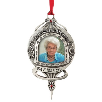 Collections Etc Christmas In Heaven Memorial Photo Ornament Pewter : Target