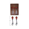Storied Home 2-Piece Stainless Steel Canape Knives with Glass Strawberry Shaped Handles, Red and Green - 2 of 2