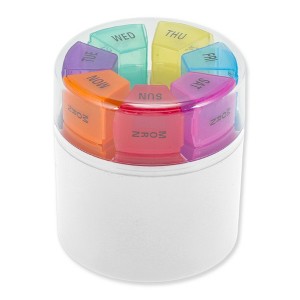 Unique Bargains 28 Grid Cylindrical Pill Case Colorful 1 Pc - 1 of 4