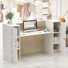 Famapy Worktop Reception Desk with Locking Doors and Adjustable Shelves White - 2 of 4