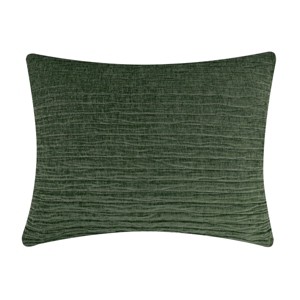 Greenland Home Fashions Velvet Crush Forest Sham – Quilted Pillow Cover in Deep Green Crushed Velvet - 1 of 4