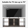Homhougo Farmhouse TV Stand for 65/75 inches TVs, Entertainment Center with Storage Cabinet and Mesh Doors Rustic Oak - 4 of 4