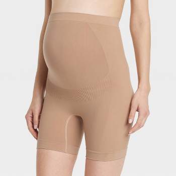 fvwitlyh Maternity Tops Womem Pants Slip Elastic Double Mesh Sculpting  Lifting Waist Abdominal under Skirt Shorts 