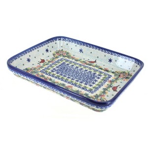 Blue Rose Polish Pottery 150 Vena Medium Rectangular Baker - 1 of 1