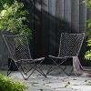 Sapphtopaz Outdoor Dining Chairs Set of 2 Rattan Patio Dining Chairs with Modern Geometric Cross Base for Yard, Balcony - 2 of 4
