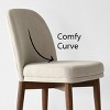 Modern Dining Chairs Set of 4, Upholstered Accent Side Chairs with Double Cushion Seat, Solid Wood Legs in Walnut Finish-Tanpinhause - 4 of 4