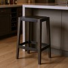 HomeRoots 30" Black Iron and Solid Wood Backless Bar Height Bar Chair - 2 of 4