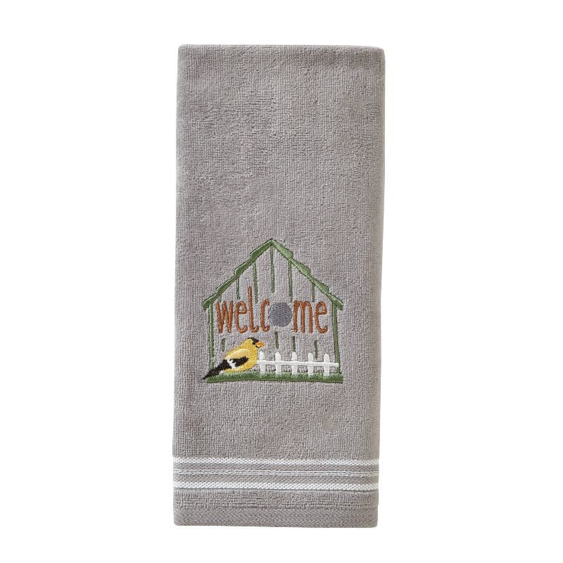 2pk Welcome Birdhouse Hand Towel Set Gray - SKL Home, 4 of 7