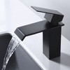 SUMERAIN Black Waterfall Bathroom Faucet Single Hole Single Handle Sink Faucet Modern Design - 2 of 4