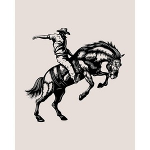 Poster Master Beige Cowboy Bucking Horse - 1 of 2