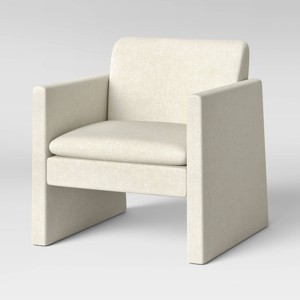 Peletier Fully Upholstered Accent Chair Cream - Threshold™: Elegant Plywood Frame, Polyester Textile, Removable Cushions - 1 of 4