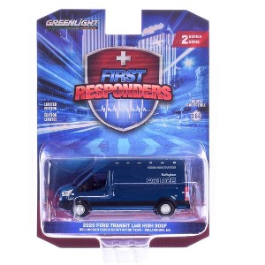 2020 Ford Transit LWB High Roof Van "Bellingham Police" Dark Blue "First Responders" Series 1/64 Diecast Model Car by Greenlight - 1 of 1