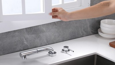 Brushed Gold Kitchen Faucet with Pull Out Sprayer and Side Handle