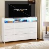WOWLIVE 9 Drawers Dresser for Bedroom, Farmhouse Dresser with Power Outlet & LED, Chest of Drawers TV Stand - 2 of 4