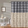 LunaLulinlk Shower Curtains Black and White Buffalo Plaid Pattern Fabric - 2 of 4