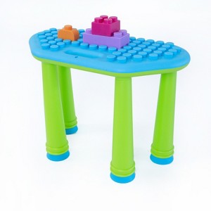 UNiPLAY Indoor/Outdoor Toddler Activity Table Set with 25 Piece Building Blocks - 1 of 4