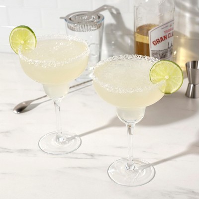 Clear Crystal Stemmed Margarita Cocktail Glasses, 10 oz, Set of 4
