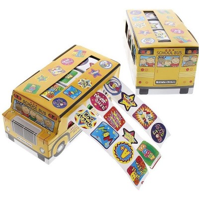 Juvale 1080 Count Assorted Motivation Sticker Rolls School Student Encouragement School Bus Stickers