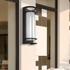 DORESshop 6.22 in. 1-Light Black Outdoor Integrated LED Outdoor Hardwired Wall Sconce with Cylinder Shade - image 3 of 4