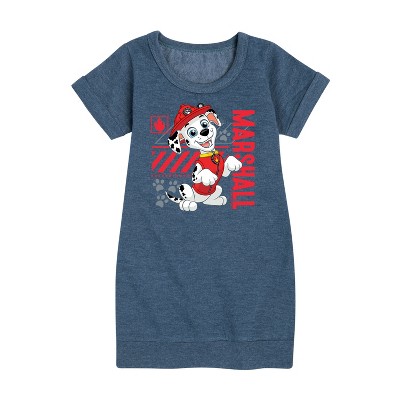 - Paw Patrol - Marshall Vertical Graphic Short Sleeve Fleece Dress