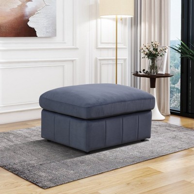 DOMETOUR Dark Gray Microfiber Living Room Ottoman - Comfortable Upholstered Footstool with Modern Design