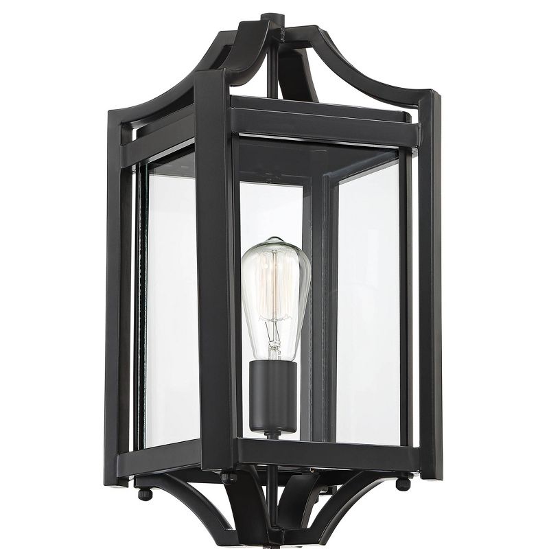 Franklin Iron Works Rockford Rustic Farmhouse Outdoor Post Light Black 20 1/4" Clear Glass for Exterior Barn Deck House Porch Yard Patio Home Outside, 3 of 7