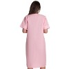 Dreamcrest Womens Short Sleeve Duster, Seersucker Gingham Housecoat Women Sleepwear Embroidered Snap Front Nightgown - 3 of 3