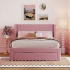 NicBex Full/Queen Upholstered Bed Frame with Velvet Headboard,Platform Bed Frame with 1 Drawer,Wood Slats Support,No Box Spring Needed,Easy Assembly - 2 of 4
