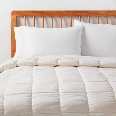 Twin/Twin Extra Long Box Stitch Puffer Comforter Ivory - Room Essentials™