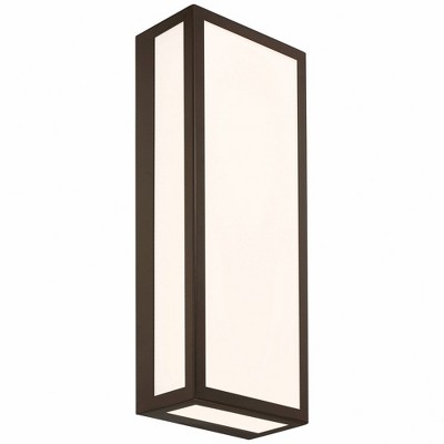 Geo Bronze 18" Dimmable LED Outdoor Wall Sconce