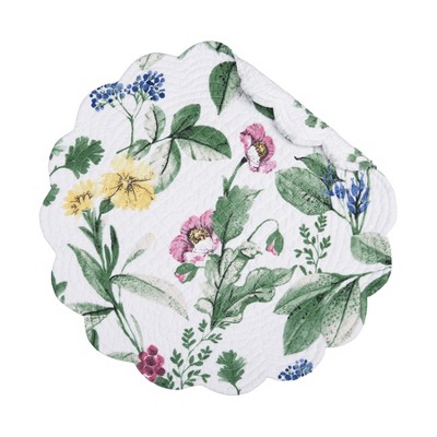 C&F Home 17" Marcy Blooms Round Cotton Placemat Floral Design All Seasons Kitchen Dining Dinner Table Place Mat Decor Decoration