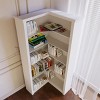 White 5-Tier Corner Bookshelf with Closed Back,Open Shelves & Space-Saving Storage for Living Room or Study-The Pop Home - 2 of 4