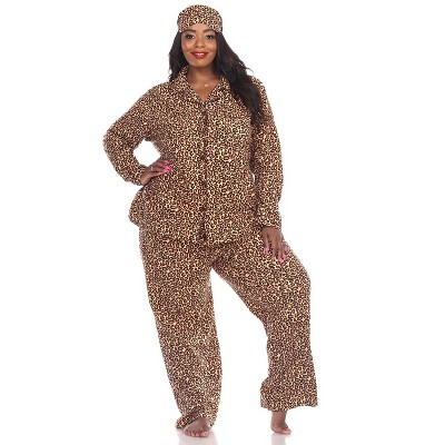 Women's Plus Size Three-Piece Pajama Set - White Mark