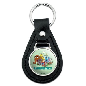 Sesame Street Raised On The Street Black Leather Keychain - 1 of 4