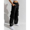 BLUEMING Women Cargo Pants High Waisted Multi-Pocket Pants Combat Military Stretchy Wide Leg Casual Denim Pants - 3 of 3