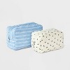 Girls' 2pk Quilted Floral Cosmetic Bag - art class™ Blue/White - 2 of 4