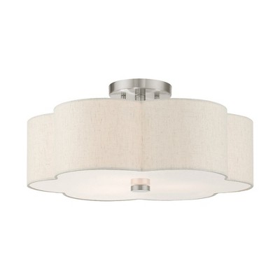 Livex Lighting Solstice 3 - Light Semi-Flush Mount in  Brushed Nickel