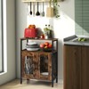 Costway Industrial Liquor Bar Cabinet Small Buffet Sideboard Detachable Wine Rack Glass Holder - 3 of 4