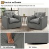 Oversized Swivel Accent Chair, Mid Century Comfy Accent Sofa, Modern Linen Fabric Barrel Armchair, Metal Base, No Assembly, for Living Room - 4 of 4
