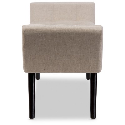 Tamblin Retro Beige Linen Tufted Mid-Century 50" Bench