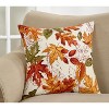 Saro Lifestyle Embroidered Autumn Leaves Pillow - Poly Filled, 20" Square, Multi - 3 of 3