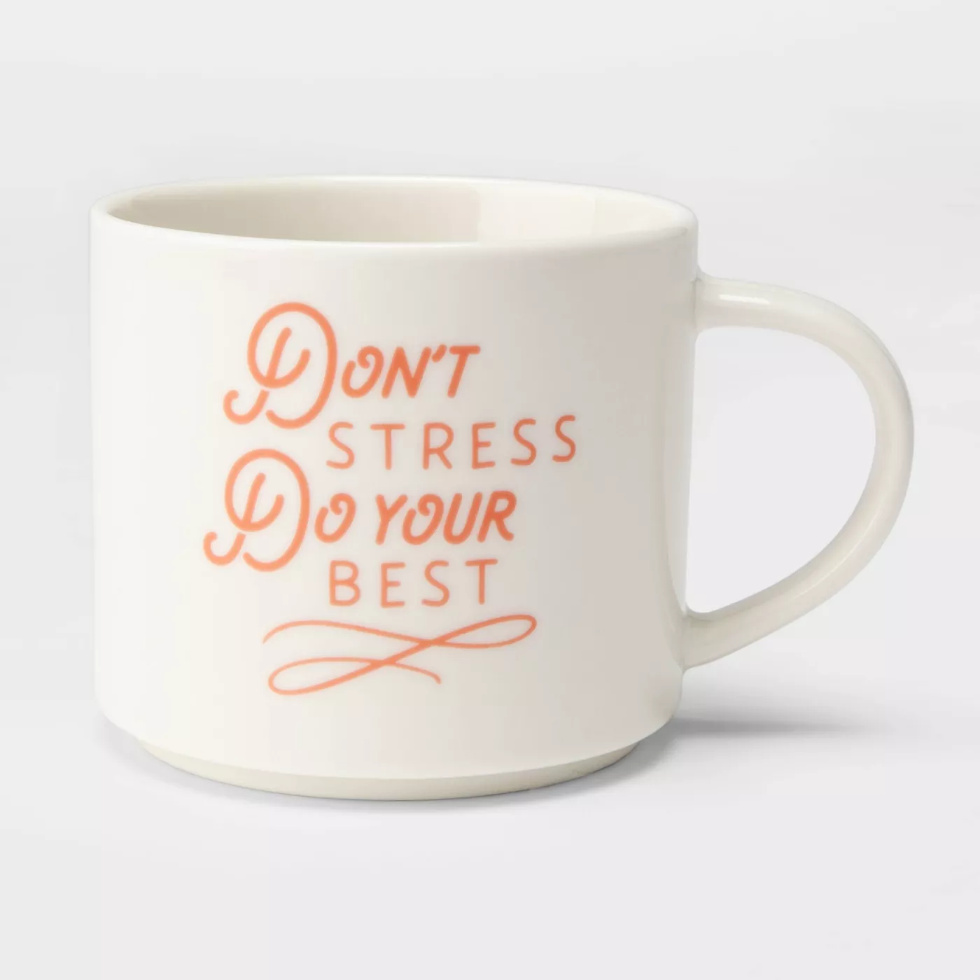 16oz Porcelain Don't Stress Do Your Best Mug Cream - Thresholdâ¢ - image 1 of 1