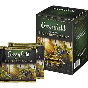 Greenfield Blueberry Forest Black Tea 20 Pyramid Tea Bags, 36g - Aromatic & Fruity Blend | Natural Blueberry Flavor. - 1 of 1
