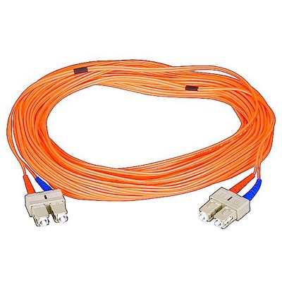 Monoprice Fiber Optic Cable - 15 Meter - Orange | SC/SC, OM1, UL, 62.5/125 Type, MultiMode, Corning, OFNR Jacket (Optical Fiber, Non-conductive,