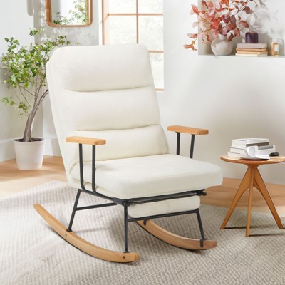 Colamy Rocking Chair with Footrest for Living Room, Upholstered Glider Rocker Chair