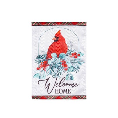 Evergreen Garden Flag Winter Welcome Moire Double Sided Indoor Outdoor Decor 18" x 12.5"