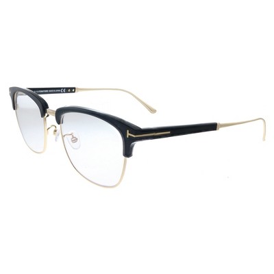 Tom Ford Browline FT5590-F-B 001 Unisex Rectangle Eyeglasses Shiny Black And  Rose Gold 52mm