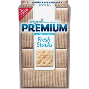 Premium Fresh Stacks Original Saltine Crackers, Travel Snacks, 13.6 oz (Pack of 4) - 1 of 4