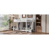 Okak Full Size Wooden Bunk Bed with Built-in Wardrobe, Storage Staircase, Loft Bunk Bed with Low Storage Table for Teens, Easy Assemble, White/Gray - 3 of 4
