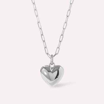 Ana Luisa - Puffed Heart Necklace  - Lev Silver